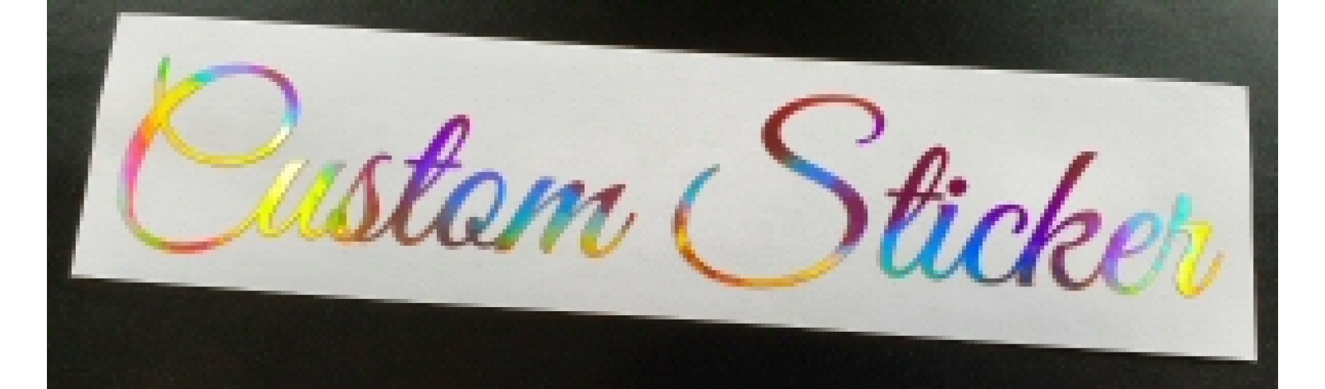 Rose Gold Pink Hologram Neo Chrome Custom Text Stickers