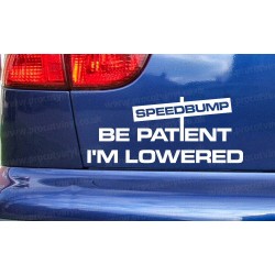 Speedbump Be Patient I'm Lowered Car Window Bumper Sticker Decal