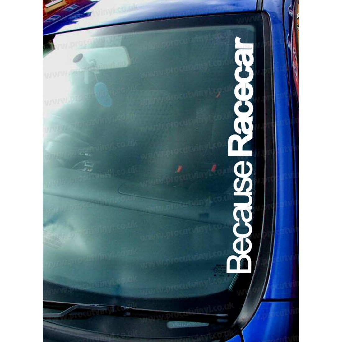 Because RACE CAR Window Bumper Sticker Decal