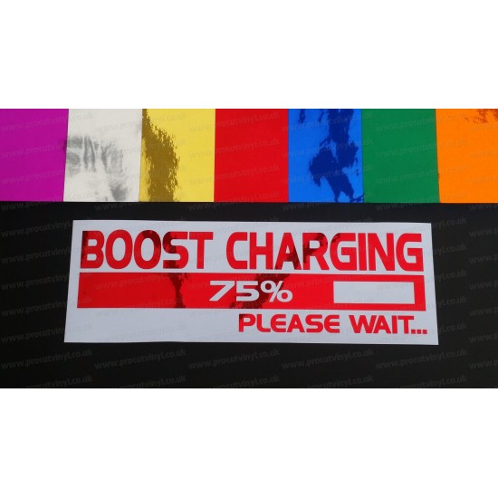 Boost Charging Chrome Mirror Colours Car Window Bumper Sticker Decal