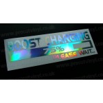 Boost Charging Silver Hologram Neo Mirror Chrome Car Window Bumper Sticker Decal