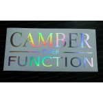CAMBER over FUNCTION Silver Hologram Neo Mirror Chrome Car Window Bumper Sticker Decal