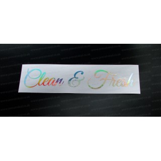 Clean & Fresh Silver Hologram Neo Mirror Chrome Car Window Bumper Sticker Decal