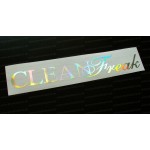 CLEAN FREAK Silver Hologram Neo Mirror Chrome Car Window Bumper Sticker Decal