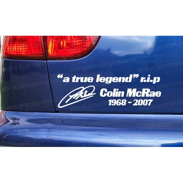 Colin McRae "a true legend" RIP Memorial Tribute Car Window Bumper