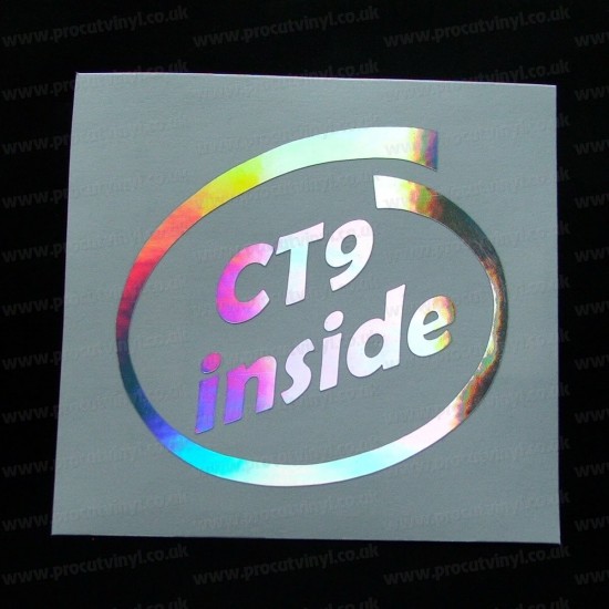 CT9 inside Silver Hologram Neo Mirror Chrome Car Window Bumper Sticker Decal