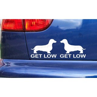 Get Low x2 Dachshund Car Window Bumper Stickers Decals