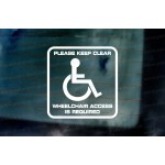 Please Keep Clear Wheelchair Access Is Required Blue Badge Holder Disabled Driver Car Vinyl Die Cut Sticker Decal Sign Notice Window Bumper 