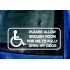 Disabled Driver Please Allow Enough Room For Me To Fully Open My Door Car Window Bumper Vinyl Die Cut Sticker Decal