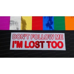 Don't Follow Me I'm Lost Too Chrome Mirror Colours Car Window Bumper Sticker Decal