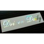 Driven Daily Silver Hologram Neo Mirror Chrome Car Window Bumper Sticker Decal