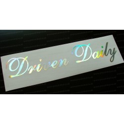 Driven Daily Silver Hologram Neo Mirror Chrome Car Window Bumper Sticker Decal