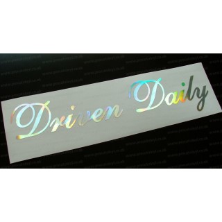 Driven Daily Silver Hologram Neo Mirror Chrome Car Window Bumper Sticker Decal