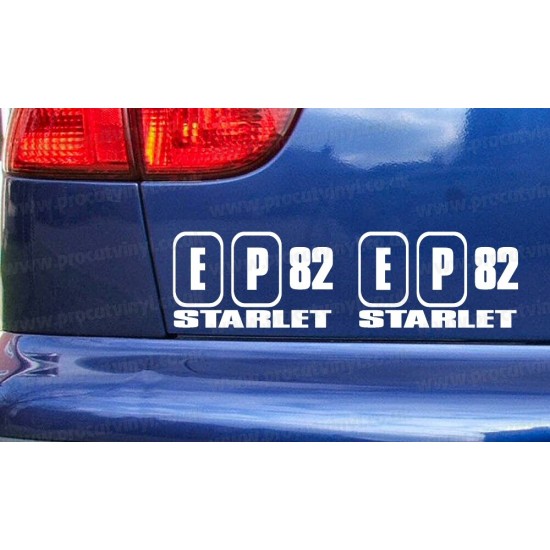 EP82 STARLET x2 Car Window Bumpers Stickers Decals