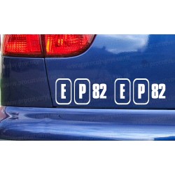 EP82 x2 Car Window Bumpers Stickers Decals