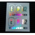 EP82 TURBO x2 Pair Silver Hologram Neo Mirror Chrome Car Window Bumper Stickers Decals