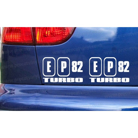 EP82 TURBO x2 Car Window Bumpers Stickers Decals
