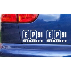 EP91 STARLET x2 Car Window Bumpers Stickers Decals