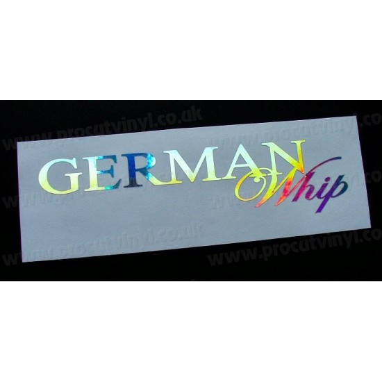 German Whip Silver Hologram Neo Mirror Chrome Car Window Bumper Sticker Decal