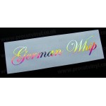 German Whip Silver Hologram Neo Mirror Chrome Car Window Bumper Sticker Decal