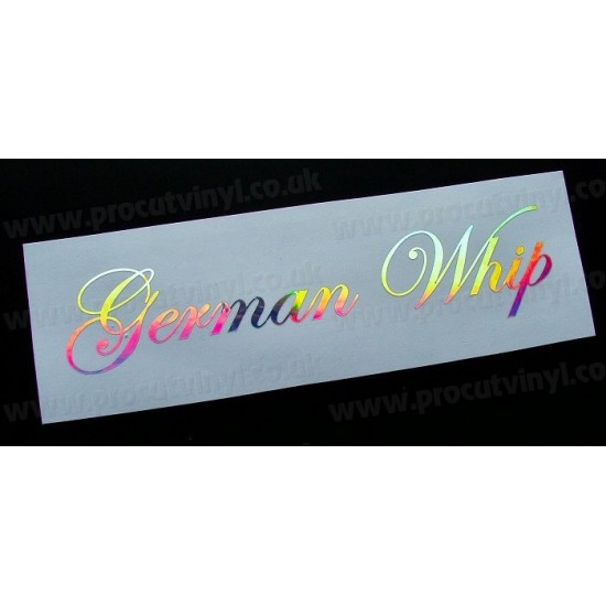 German Whip Silver Hologram Neo Mirror Chrome Car Window Bumper Sticker Decal