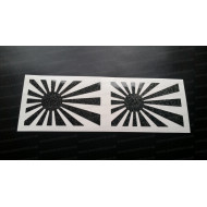 Rising Sun x2 Pair Glitter Metalflake Car Bumper Window Stickers Decals