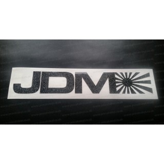 JDM Text Rising Sun Glitter Metalflake Car Bumper Window Sticker Decal