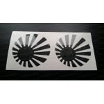Rising Sun Round x2 Pair Glitter Metalflake Car Bumper Window Stickers Decals