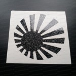 Rising Sun Round x1 Glitter Metalflake Car Bumper Window Sticker Decal