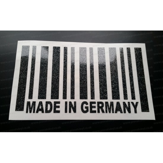Made in Germany Barcode Glitter Metalflake Car Bumper Window Sticker Decal