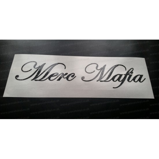 Merc Mafia Glitter Metalflake Car Bumper Window Sticker Decal