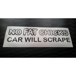 No Fat Chicks Car Will Scrape Glitter Metalflake Car Bumper Window Sticker Decal