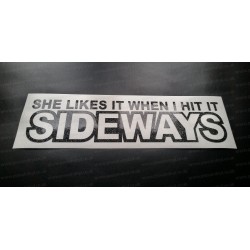 She Likes It When I Hit It Sideways Glitter Metalflake Car Bumper Window Sticker Decal