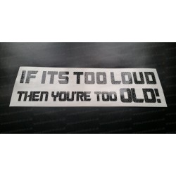 If It's Too Loud Then You're Too Old! Glitter Metalflake Car Bumper Window Sticker Decal