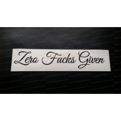 Zero F*cks Given Glitter Metalflake Car Bumper Window Sticker Decal