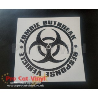 Zombie Outbreak Response Vehicle Glitter Metalflake Car Bumper Window Sticker Decal