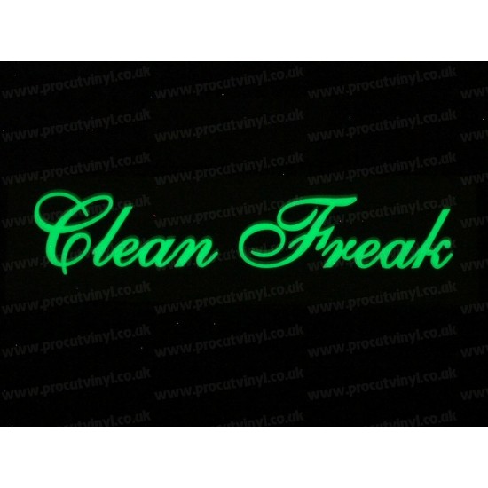 Clean Freak Small to Large Glow in the Dark Luminescent Stickers Decals x1