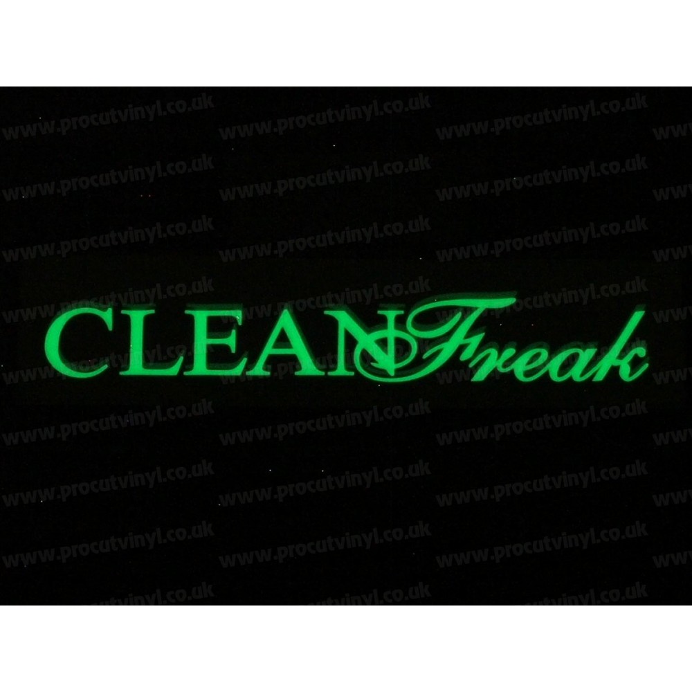 Clean Freak Small to Large Glow in the Dark Luminescent Stickers Decals x1