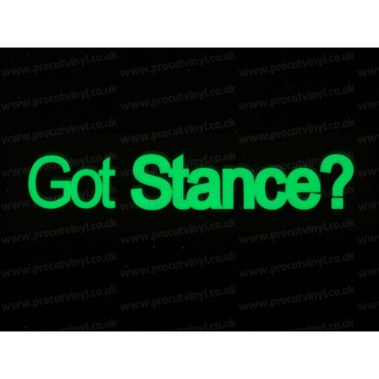 Got Stance? Small to Large Glow in the Dark Luminescent Stickers Decals x1