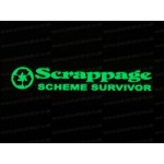 Scrappage Scheme Survivor Small to Large Glow in the Dark Luminescent Stickers Decals x1