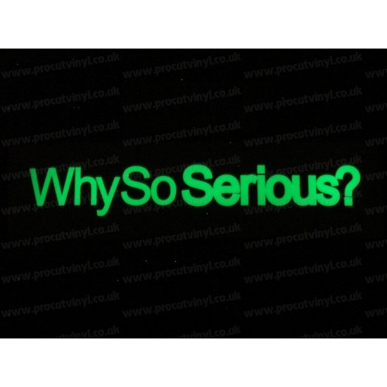 Why So Serious? Small to Large Glow in the Dark Luminescent Stickers Decals x1
