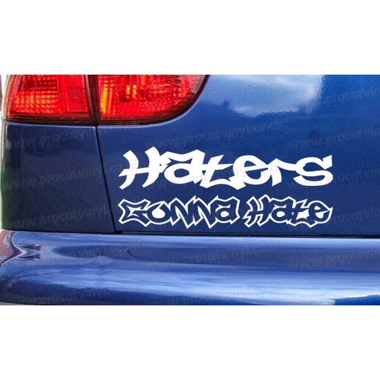 Haters Gonna Hate Funny Novelty Car Window Bumper Sticker Decal
