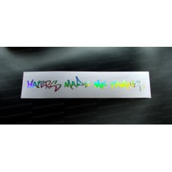 Haters Made Me Famous Silver Hologram Neo Mirror Chrome Car Window Bumper Sticker Decal