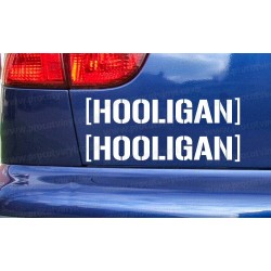 HOOLIGAN x2 Pair Custom Vinyl Die Cut Car Window Bumper Sticker Decal Graphic