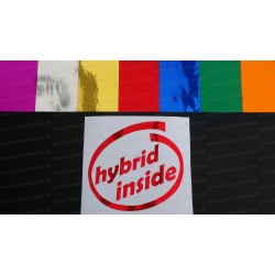 Hybrid inside Chrome Mirror Colours Car Window Bumper Sticker Decal