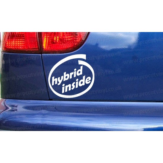 Hybrid Turbo Inside Car Window Bumper Sticker Decal