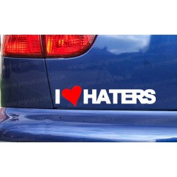 I Love Haters Funny Novelty Car Window Bumper Sticker Decal