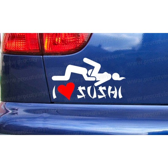 I Love Sushi Funny Novelty Car Window Bumper Sticker Decal