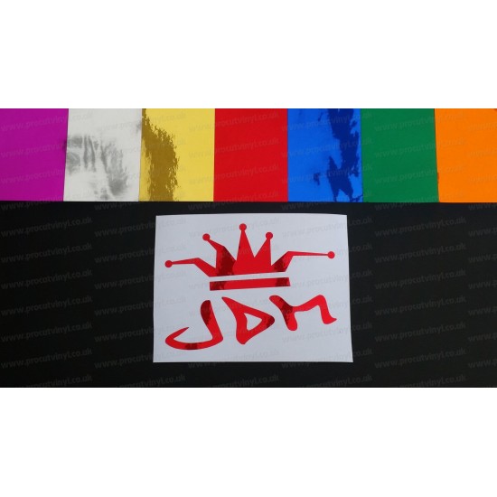 JDM KING Chrome Mirror Colours Car Window Bumper Sticker Decal