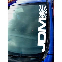 JDM Rising Sun Text Car Window Bumper Sticker Decal